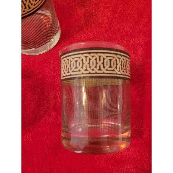 Tastesetter Low Ball/Old Fashioned Glasses Weave Knot Pattern Vintage Set of 3 - Picture 4 of 5